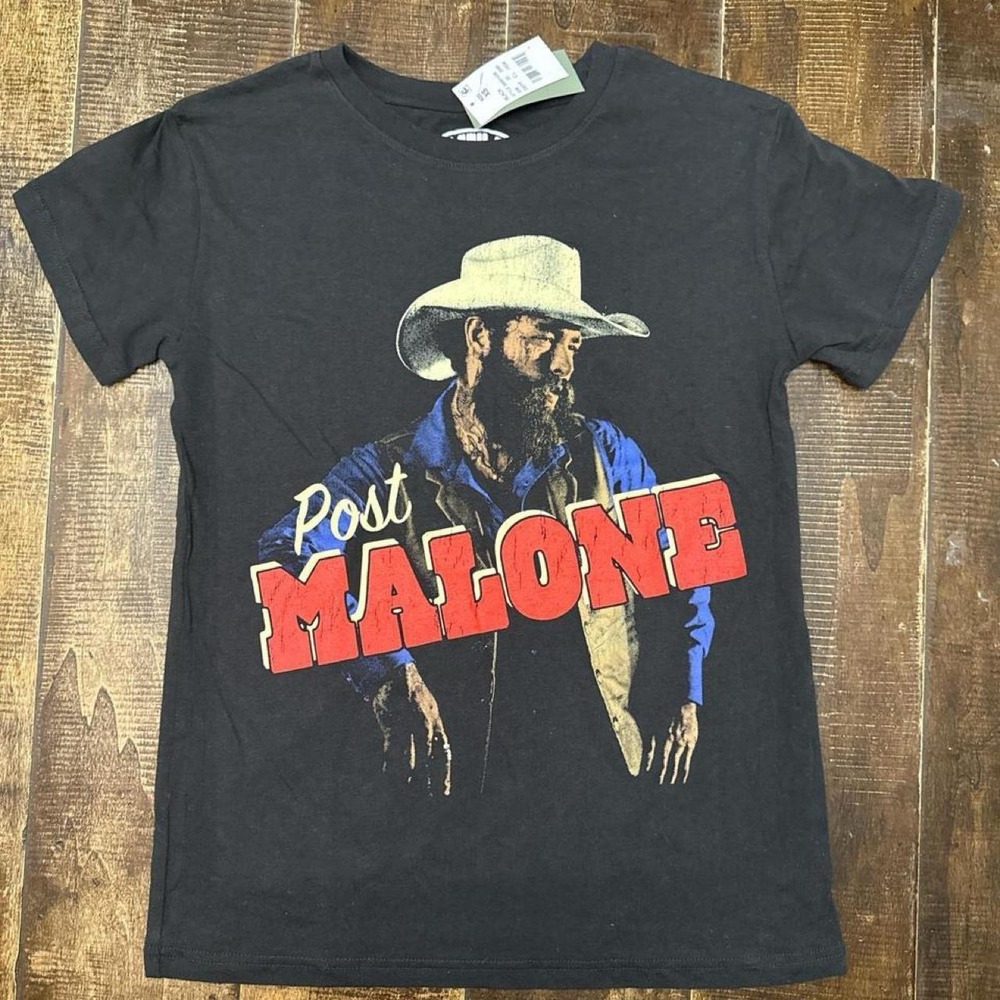 Posty Co. Post Malone Black Cotton Graphic Band  Tee T-Shirt